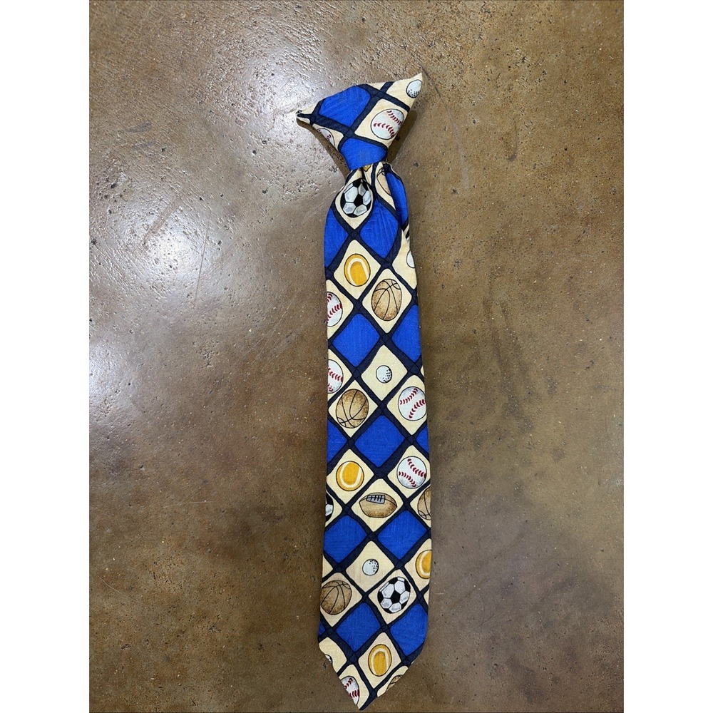 Class Club Vintage Sports Athletic Banquet 100% Silk Clip-On Necktie Tie